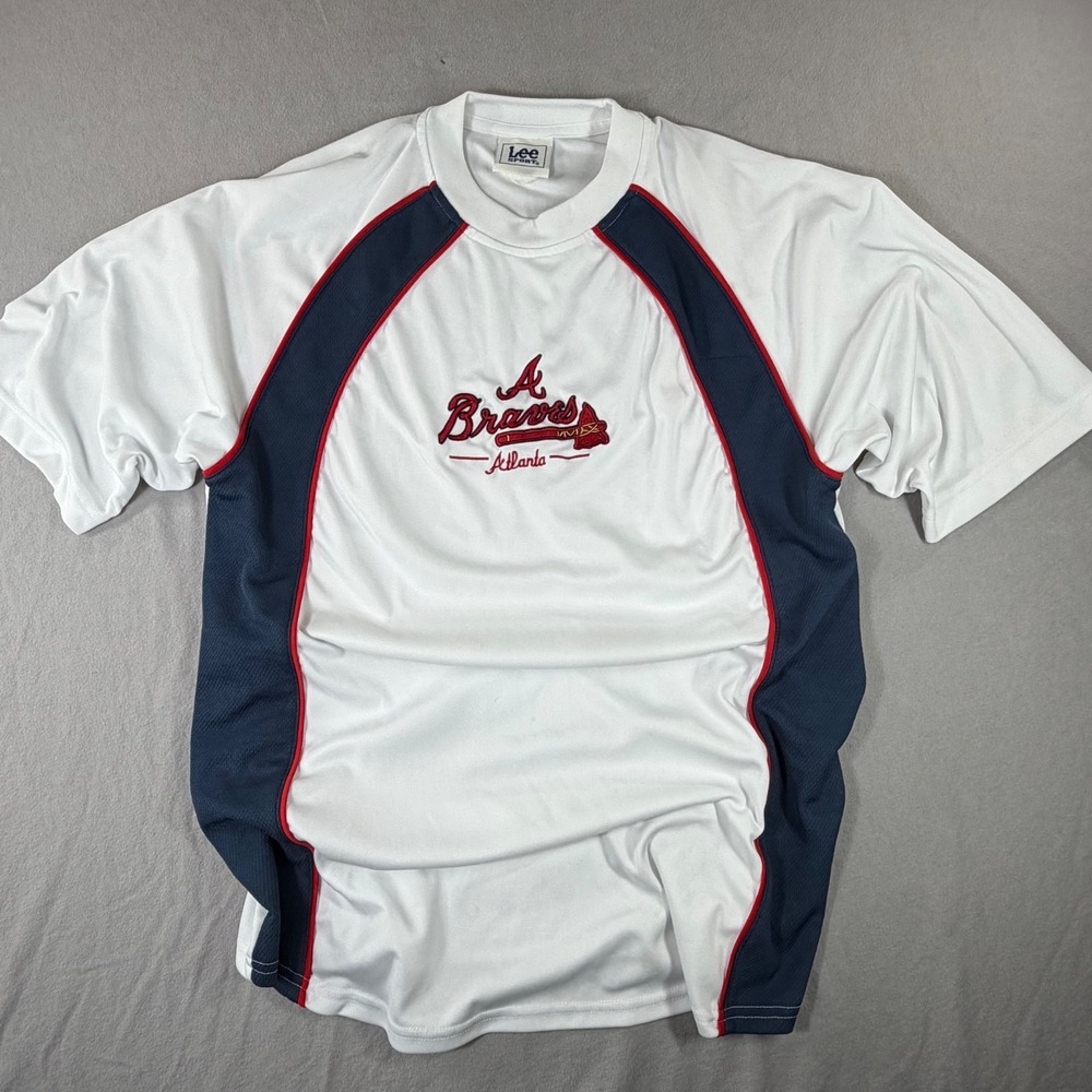 Atlanta Braves Lee Sport T Shirt Mens XL White MLB Baseball Jersey Style - Picture 7 of 8